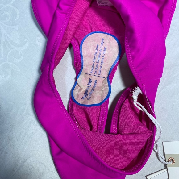 NWT Good American Good Waist Bikini Bottoms High Rise Waisted Fuschia Solid 0 XS - Picture 6 of 8